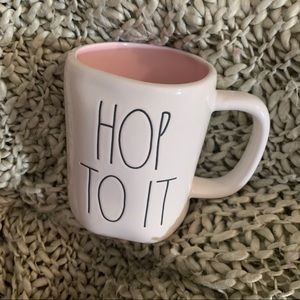 Rae Dunn Hop To It Pink Inside Easter Spring  Mug